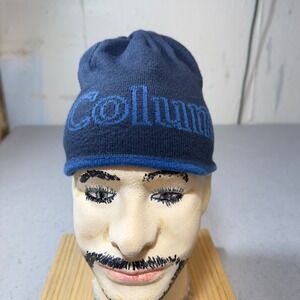 Columbia Youth L/XL Navy Blue Logo Knit Beanie Winter Hat CY9956